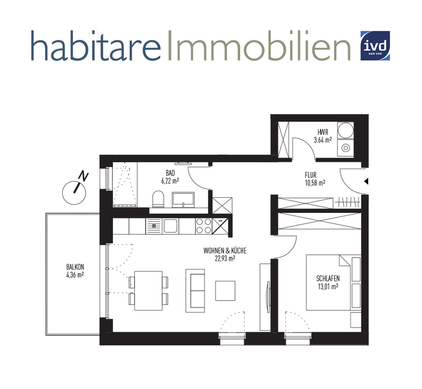 Attraktive Raumaufteilung