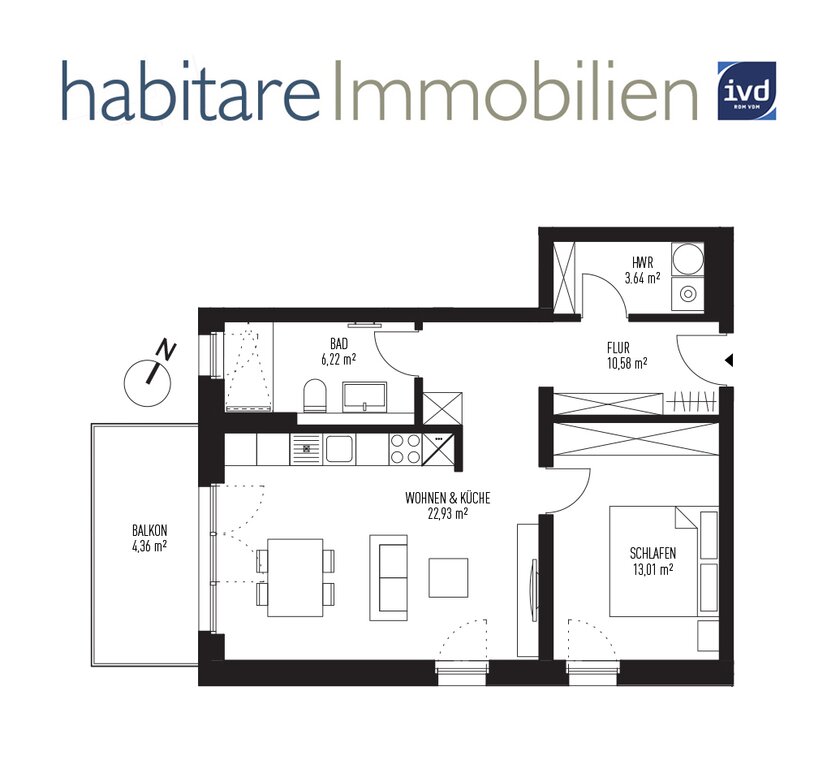 Attraktive Raumaufteilung